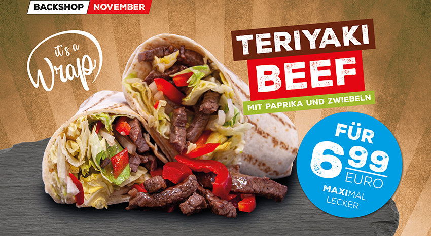 Maxi Backshop Wrap Teriyakie Beef November 2025